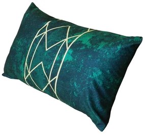 Capa de Almofada Ritz em Suede Tons Verde Marmorizado - Art Déco - 60x30cm