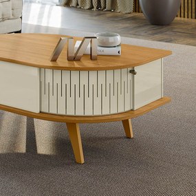 Mesa de Centro Para Sala com 2 Portas Narvelli M20 - D'Rossi - Cumaru e Opala