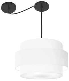 Lustre Sala de Jantar Com Desvio Vivare Md-4399 Cúpula em Tecido 50cm - Branco - 110V/220V
