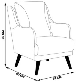 Poltrona Decorativa Catar com Tachas Suede Marrom G33 - Gran Belo