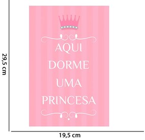 QUADRO PLACA DECORATIVA INFANTIL PRINCES