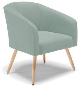 Poltrona Decorativa Pé Palito Natural Stella Cotelê Int/Veludo D03 - D'Rossi - Menta