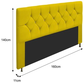 Cabeceira Queen França A05 c/ Strass 160 cm para Cama Box Corano - ADJ Decor
