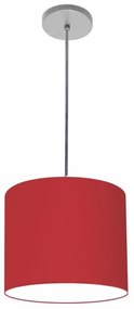 Lustre Luminária Pendente Vivare Free Lux PE-4107CZ Cúpula em Tecido 25x20cm