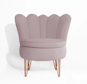Conjunto 2 Poltrona Dália Pés Hairpin Legs Bronze Veludo Crepe