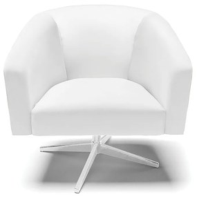 Poltrona Decorativa Giratória Cromada Stella Sintético Branco D03 - D'Rossi
