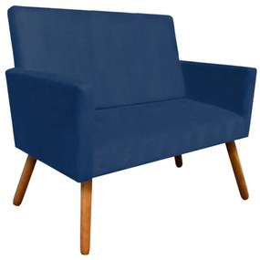 Namoradeira Nina Suede Azul Marinho Pés Palito Castanho D'Rossi