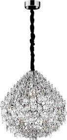 Pendente Cristal Metal Cromado Ø60cm Glamour