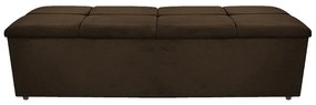 Calçadeira Munique 160 cm Queen Size Suede Marrom - ADJ Decor