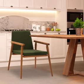 Kit 6 Cadeiras Decorativa Sala de Jantar Sidnei Veludo Verde G17 - Gran Belo