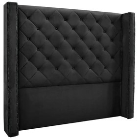 Cabeceira Cama Box Casal 140 cm Vicenza Veludo S04 - D'Rossi - Preto