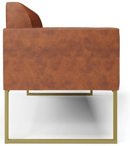 Sofá Namoradeira Base Industrial Dourado Marisa Corano   - Nozes