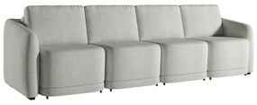 Sofá Cama Modulado Retrátil e Reclinável Decorativo Varsóvia 316cm Bouclê Cinza G33 - Gran Belo
