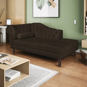 Recamier Diana 185cm Lado Direito Corano Marrom - ADJ Decor