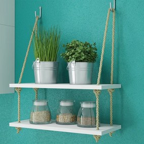 Prateleira Erva Doce C/ Corda em Sisal Branco