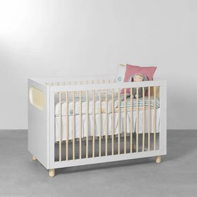 Berço Mini Cama Aurora - Branco e Nature