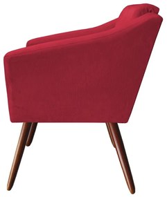 Poltrona San Marino Decorativa Suede Vermelho