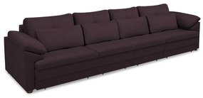 Sofá Retrátil Elétrico Sala de Estar Nolan Bipartido 379cm Conforto Premium em Couro Borgonha G58 - Gran Belo
