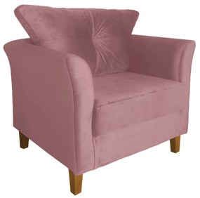 Poltrona Ibis Decorativa Suede Rosê