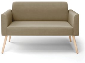 Sofá Namoradeira Pés Palito Natural Marisa Suede D03 - D'Rossi - Marrom Rato