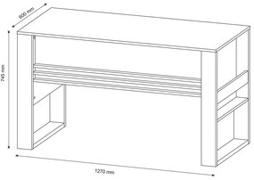 Mesa com Aplique para Escritório Home Office ME4146 MDP Nogal G69 - Gran Belo