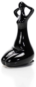 Escultura Mulher Em Porcelana Preto 17x8 Cm - D'Rossi