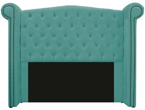 Kit Cabeceira e Calçadeira Veneza 160 cm Queen Size Suede Azul Tiffany - ADJ Decor