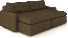 Sofá Retrátil Bipartido Sala de Estar Belém 244cm Couro Capuccino G52 - Gran Belo