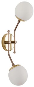 Arandela Pipoca 17X52X21Cm 2Xg9 / Globo Ø12Cm | Usina 16741/2 (MR-T - Marrom Texturizado, FOSCO)