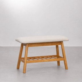 Banco Sapateira Mada Amêndoa e Natural 70cm - Banco Sapateira Mada Amêndoa e Natural - 70cm