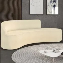 Sofá 4 Lugares Para Sala 220cm Orgânico Wendi Boucle Bege I01  - Mpoze