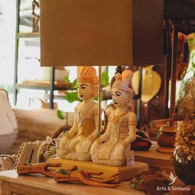 Luminária de Mesa Étnica | Casal Java