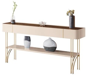 Aparador Decorativo Vivant Pés de Aço MDP/MDF Off White/Castanho G26 - HB Móveis