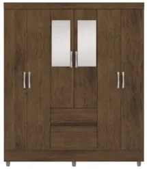 Guarda Roupa Solteiro 154cm Com Espelho Mayra Imbuia V02 - Mpozenato