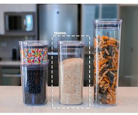 Kit 5 Potes Herméticos de Acrílico - 1,5L