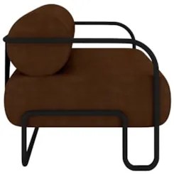 Poltrona Decorativa Industrial Kit 2 Kira Z08 Sintético Marrom Escuro