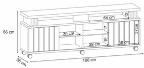 Rack para Sala Bancada de TV 70 Pol 180cm Sora 1.8 H01 - D'Rossi - Off White e Cinamomo