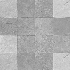 Papel de parede adesivo pedra lajota cinza