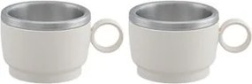 Kit 2 Xícaras para Café Tramontina em Aço Inox Branco 80 ml