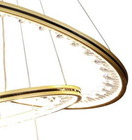 Pendente Opala Redondo 03 Aros Ø60 + Ø40 + Ø20Cm Led 50W 3000K Bivolt... (Champanhe)
