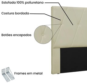 Cabeceira Cama Box Casal Queen 160cm Aquilla Corano Bege - Sheep Estofados - Bege