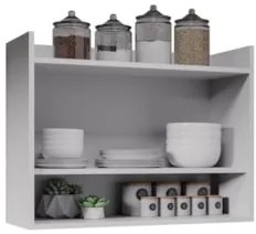 Armário de Cozinha Aéreo 71cm 2 Portas 1 Nicho Ceci Z34 Branco - Mpoze