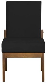 Kit 02 Cadeiras de Jantar Helena Suede Preto - Decorar Estofados