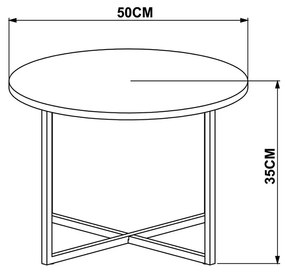 Mesa de Centro Média Estilo Industrial Vermont Base Metálica Preto - D'Rossi