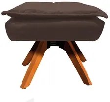 Puff Decorativo Sala de Estar Base Giratória Giromad Opla Suede Marrom
