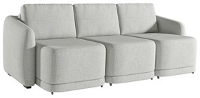 Sofá Cama Modulado Retrátil e Reclinável Decorativo Varsóvia 306cm Linho Cinza G33 - Gran Belo