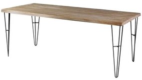 Mesa Jantar Bronx Retangular Live Edge Driftwood Base Grafite 190cm - 49942 Sun House