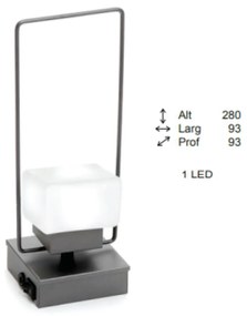 Abajur Freedon Cubo Flat Alça 9,3X9,3X28Cm 1Xled 0,5W 3000K - Old Arti... (COBRE FOSCO, 110V)