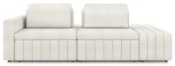 Sofá Ilha e Puff Sala Living 265cm Siesta Z32 Boucle Bege Claro - Mpoz