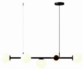 Pendente Jabuticaba Linear Small Retângular 26X20X98Cm Alumínio E Glob... (CINZA, FOSCO)